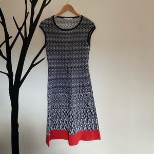 RARE NWOT Gerard Darrel knit cap sleeved midi dress
